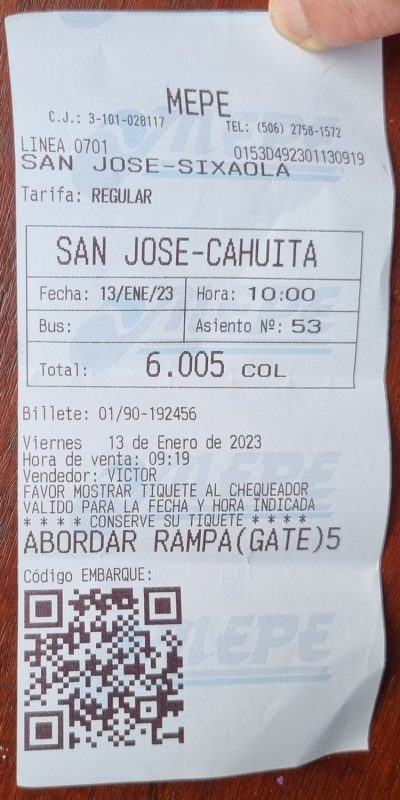 Costa Rica - Pura Vida ! — étape 1 : San Jose > Cahuita